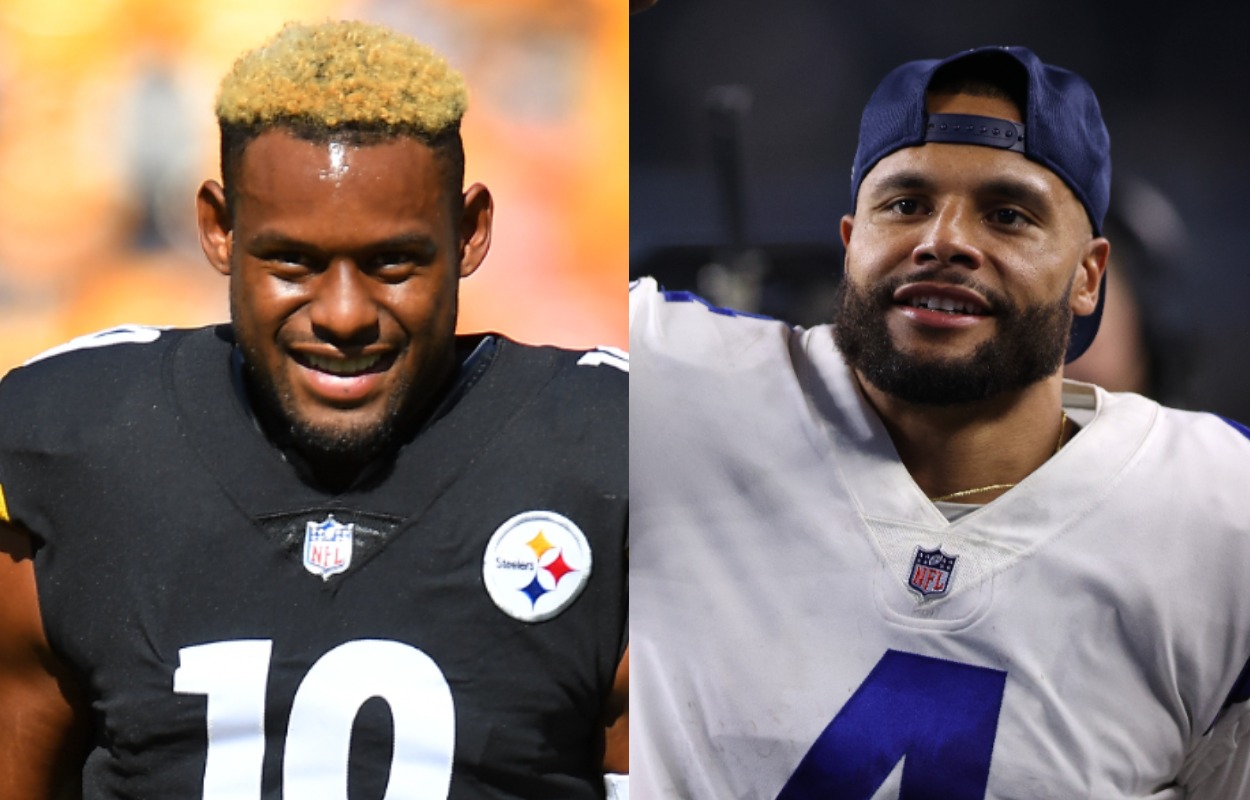 Pittsburgh Steelers receiver JuJu Smith-Schuster and Dallas Cowboys quarterback Dak Prescott in 2021.