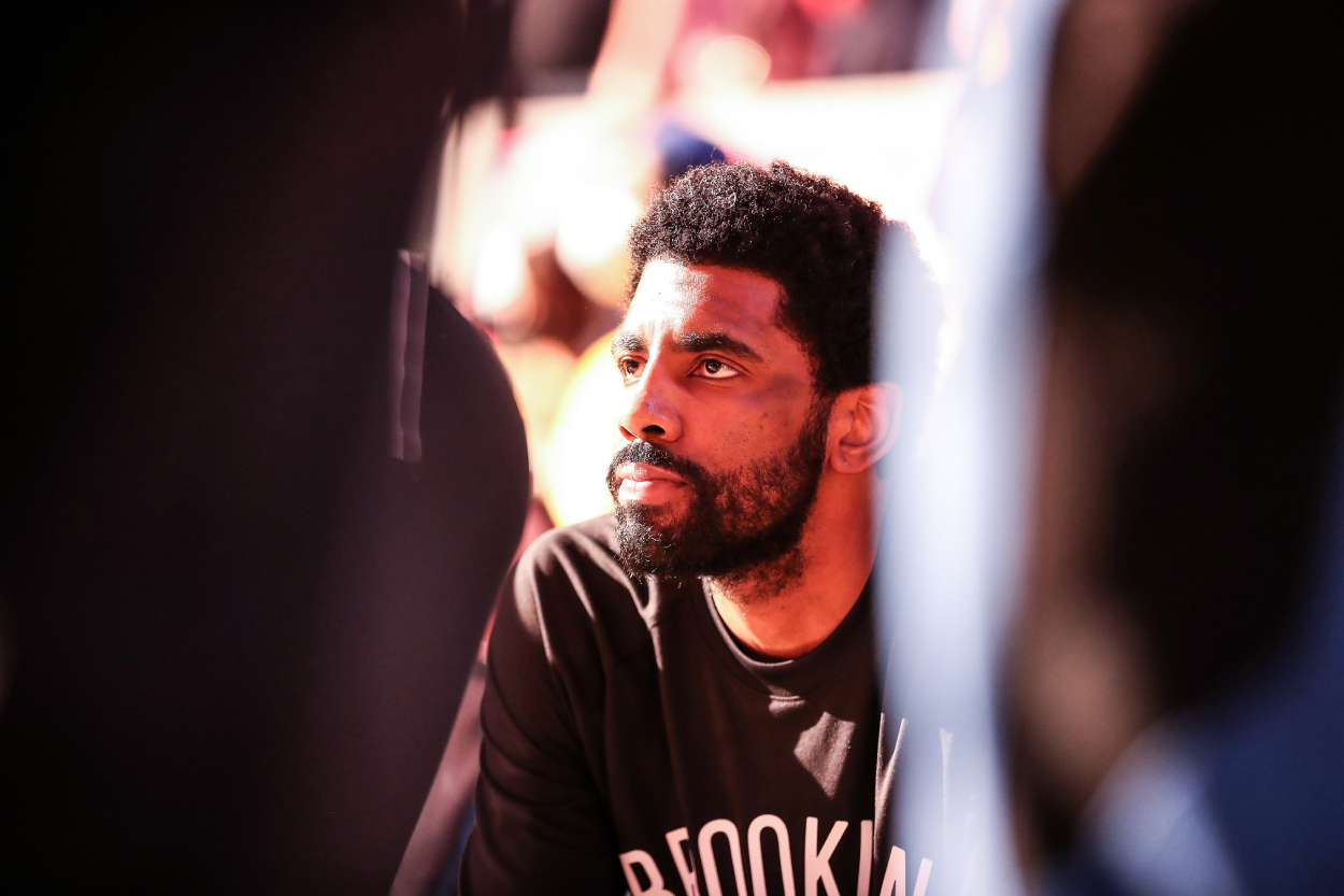 Brooklyn Nets star Kyrie Irving during a game against the Warriors in 2022.