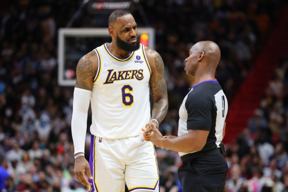 LeBron James, who often receives criticism for complaining to referees.
