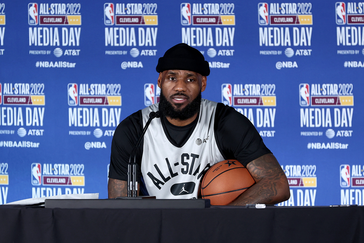 Los Angeles Lakers and former Cavs star LeBron James during 2022 NBA All-Star Weekend.