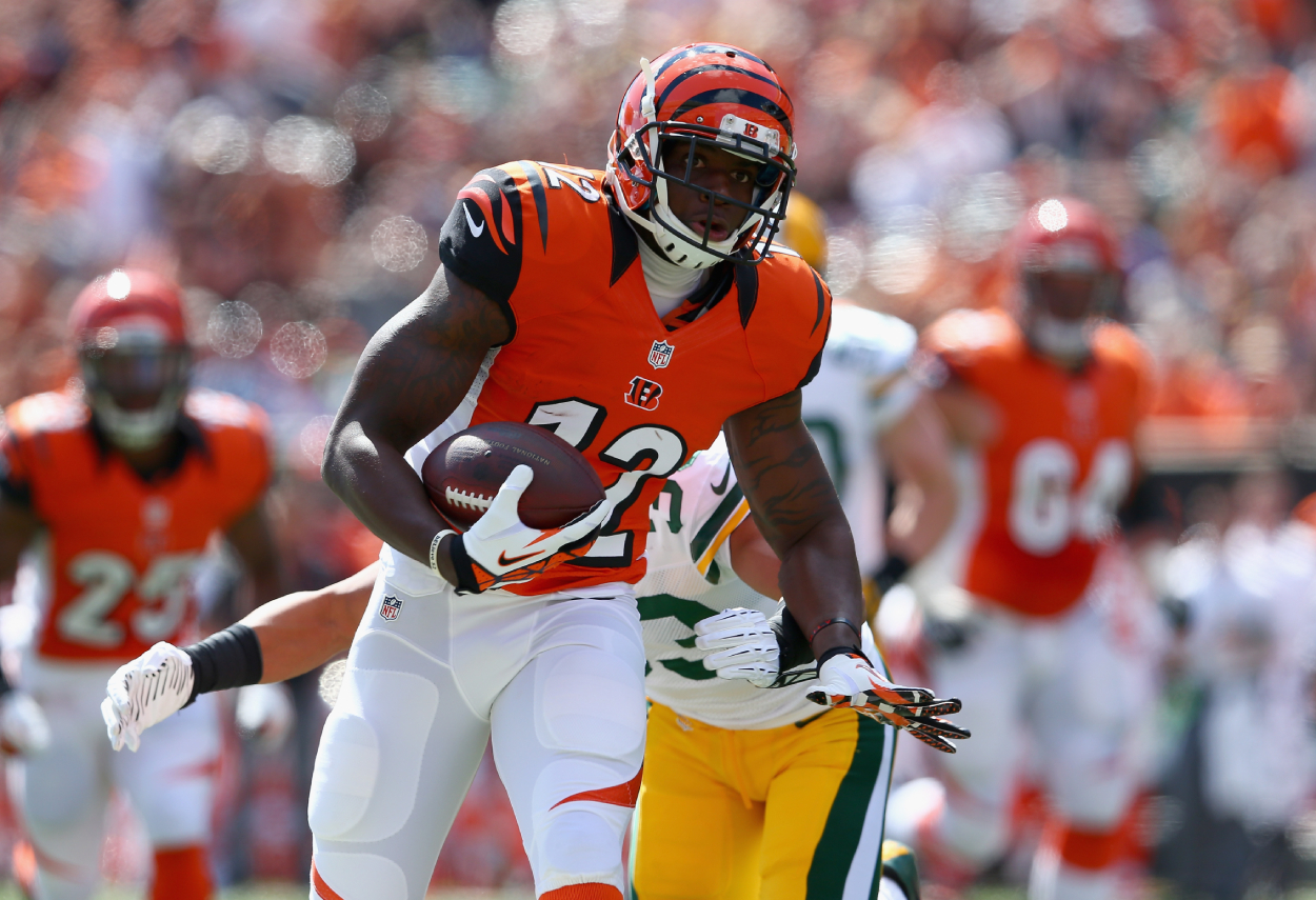 NFL and former Bengals wide receiver Mohamed Sanu in 2013.