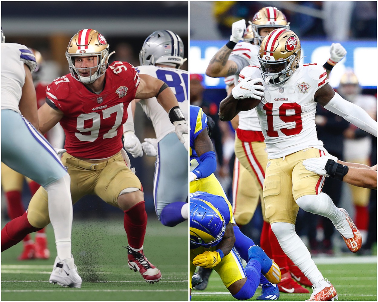 49ers players Nick Bosa and Deebo Samuel
