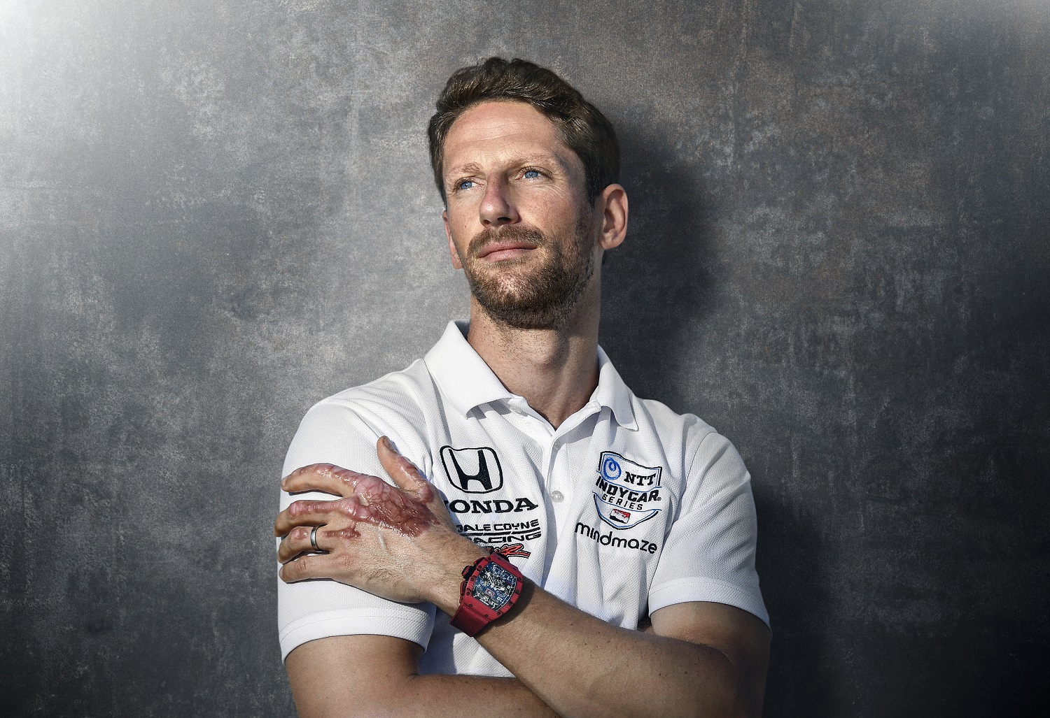 Romain Grosjean poses for a portrait at the IndyCar Detroit Grand Prix on June 11, 2021. | Rick Dole/Getty Images)