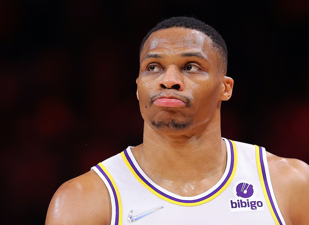 Russell Westbrook gets upset at the media after another rough shooting night.