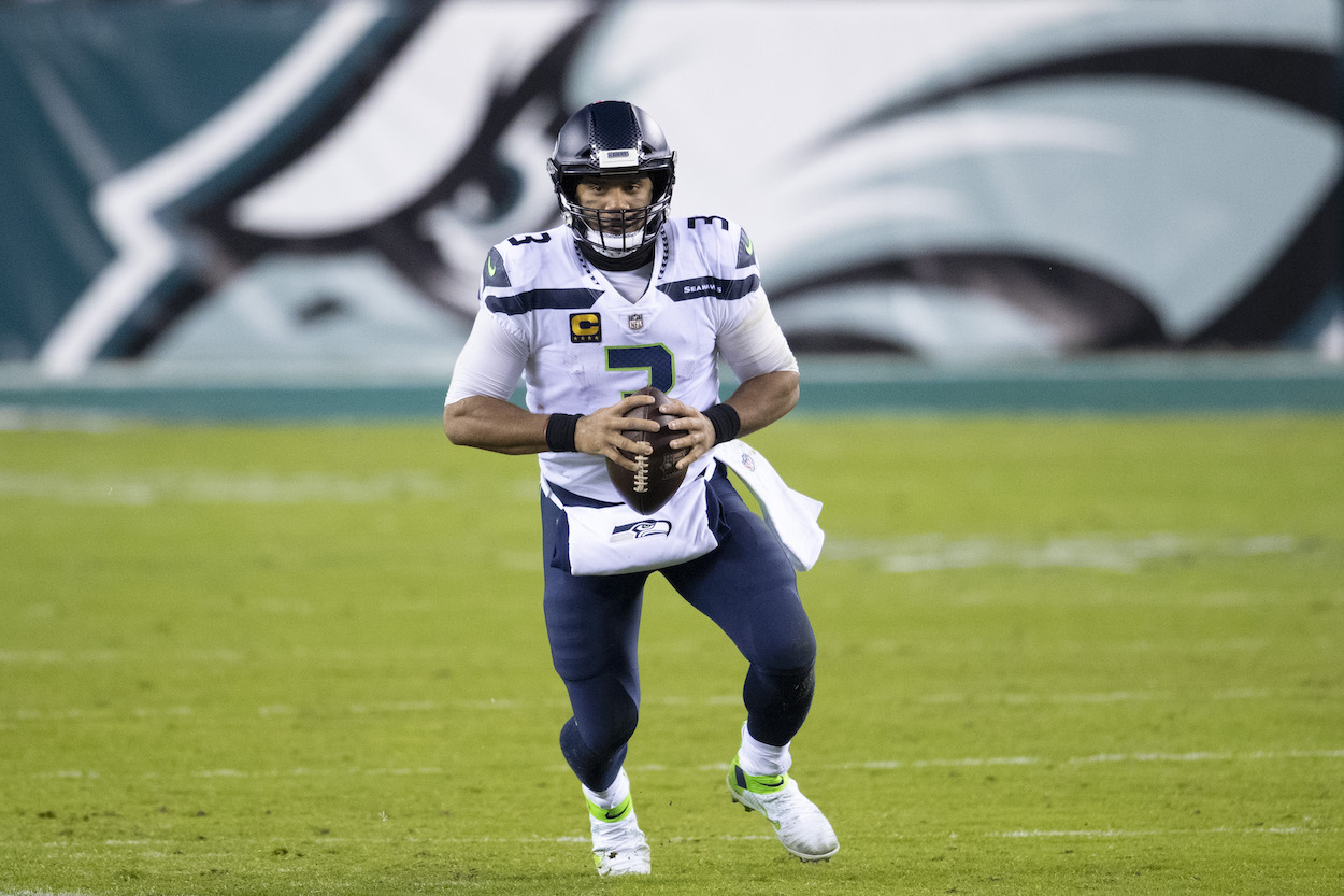 Eagles trade target Russell Wilson.