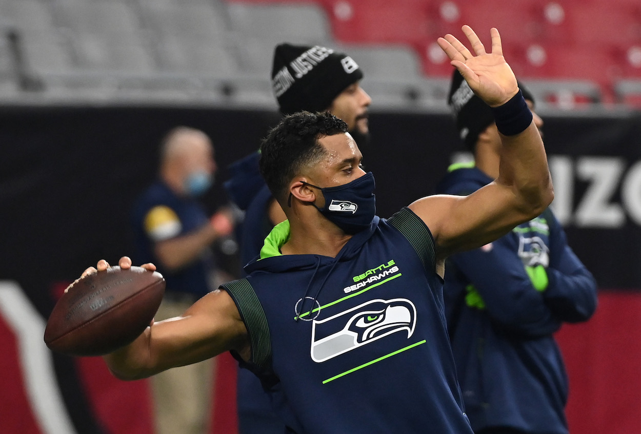 Eagles trade target Russell Wilson.