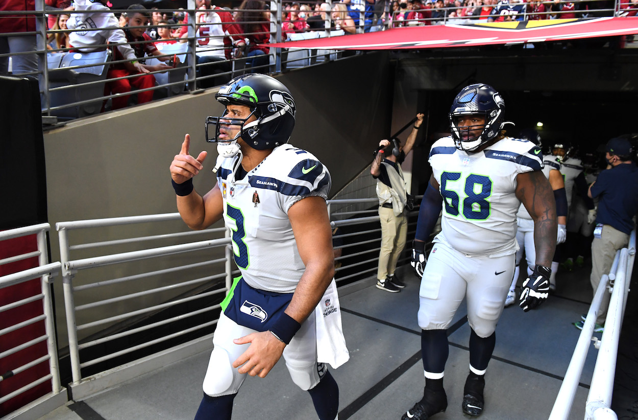 Eagles trade target Russell Wilson.
