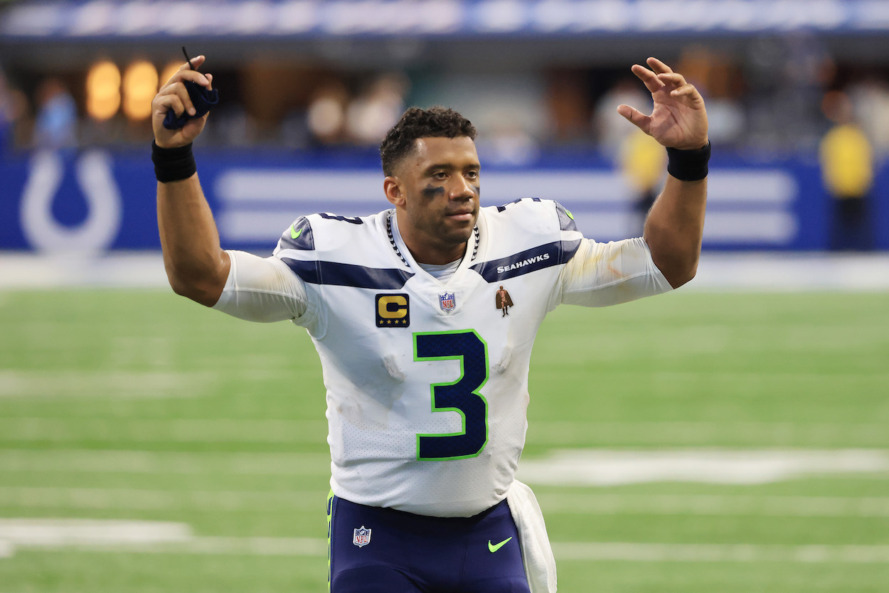 Possible Eagles trade target Russell Wilson.