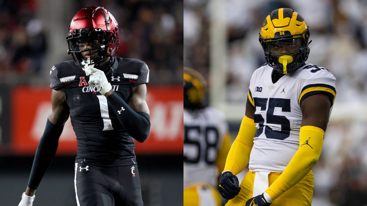 Ravens draft targets Cincinnati's Sauce Gardner and Michigan's David Ojabo prepare for the NFL Combine.