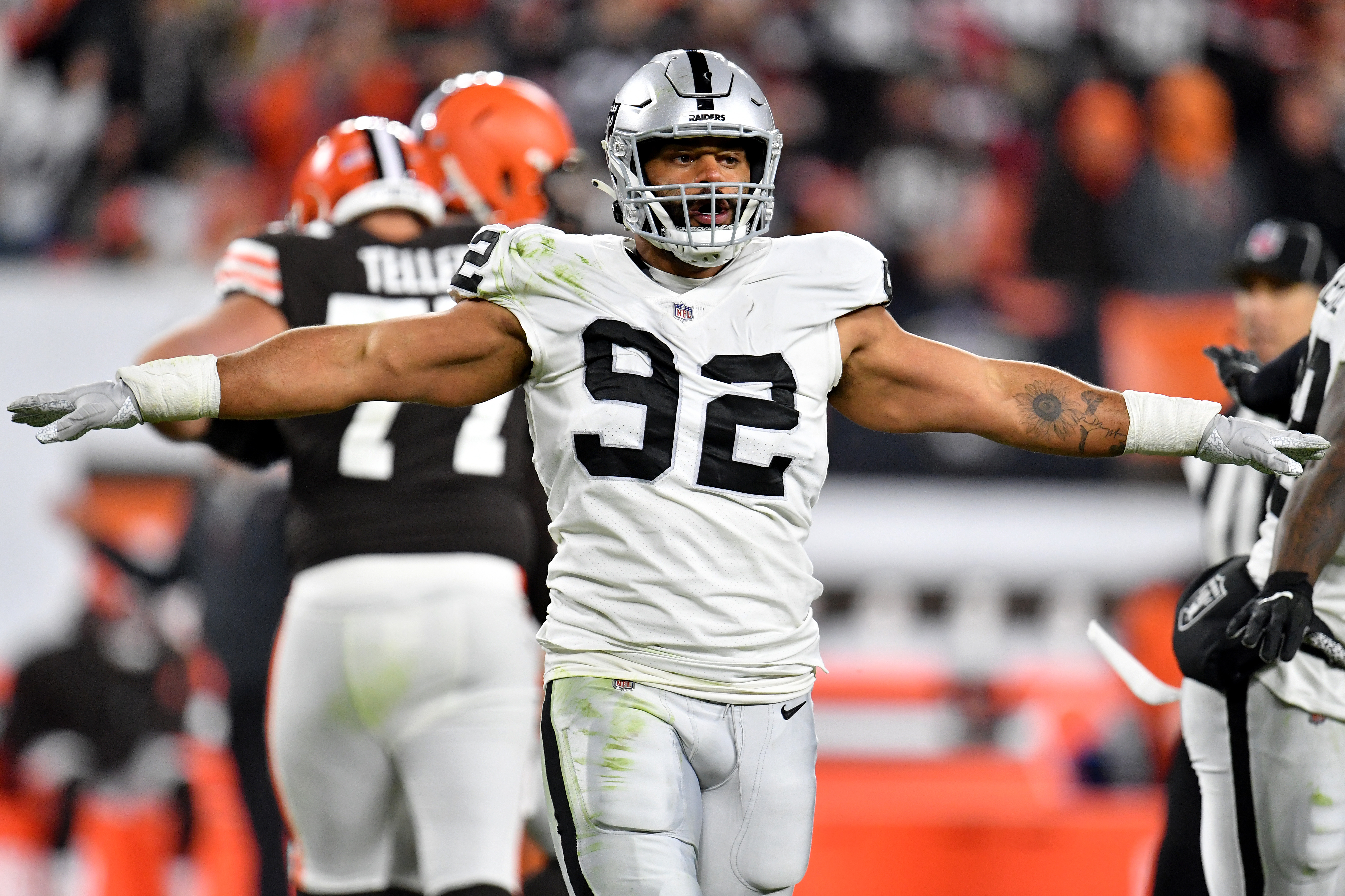 Las Vegas Raiders defensive end Solomon Thomas in 2021.