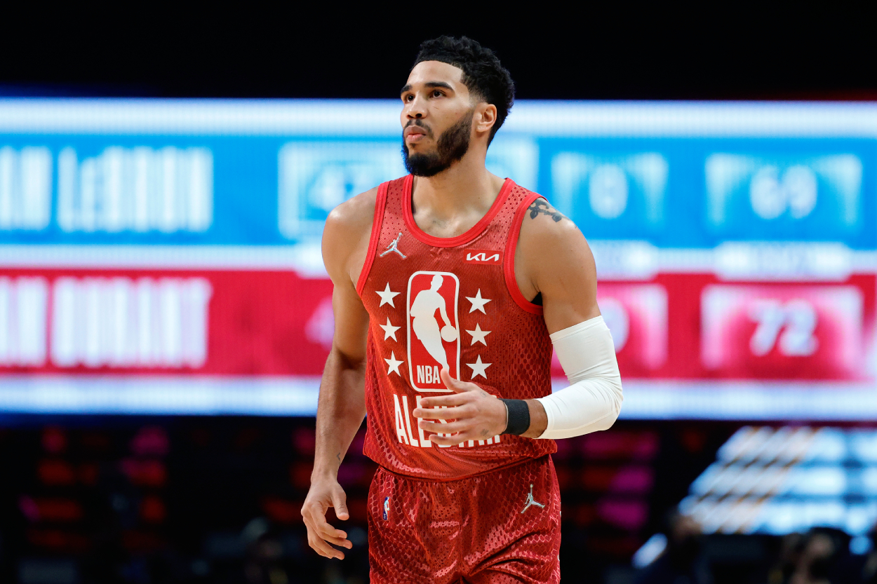 Jayson Tatum of Team Durant looks on in the first half during the 2022 NBA All-Star Game.