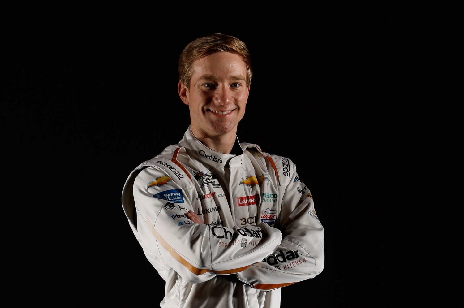 NASCAR driver Tyler Reddick poses for a photo during NASCAR Production Days at Clutch Studios on Jan. 19, 2022 | Chris Graythen/Getty Images