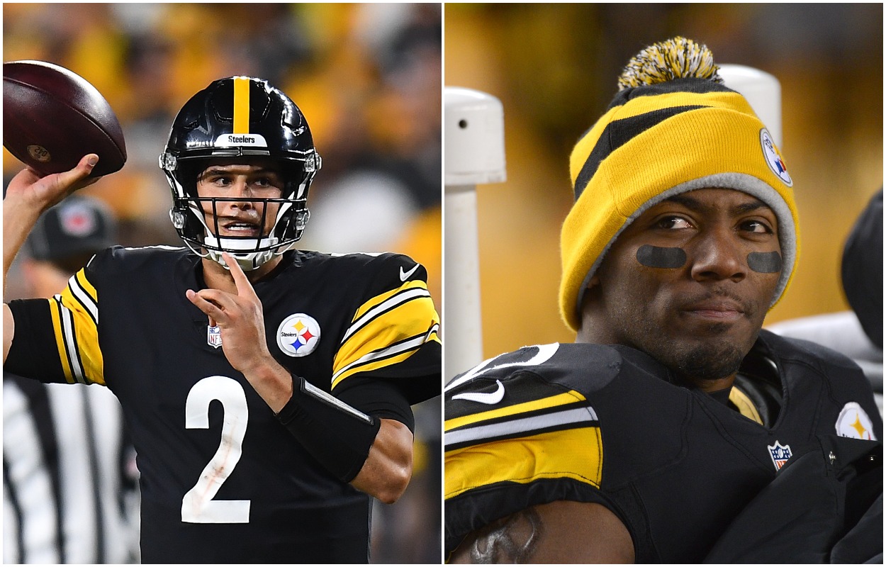 Steelers QB Mason Rudolph and Ryan Clark.