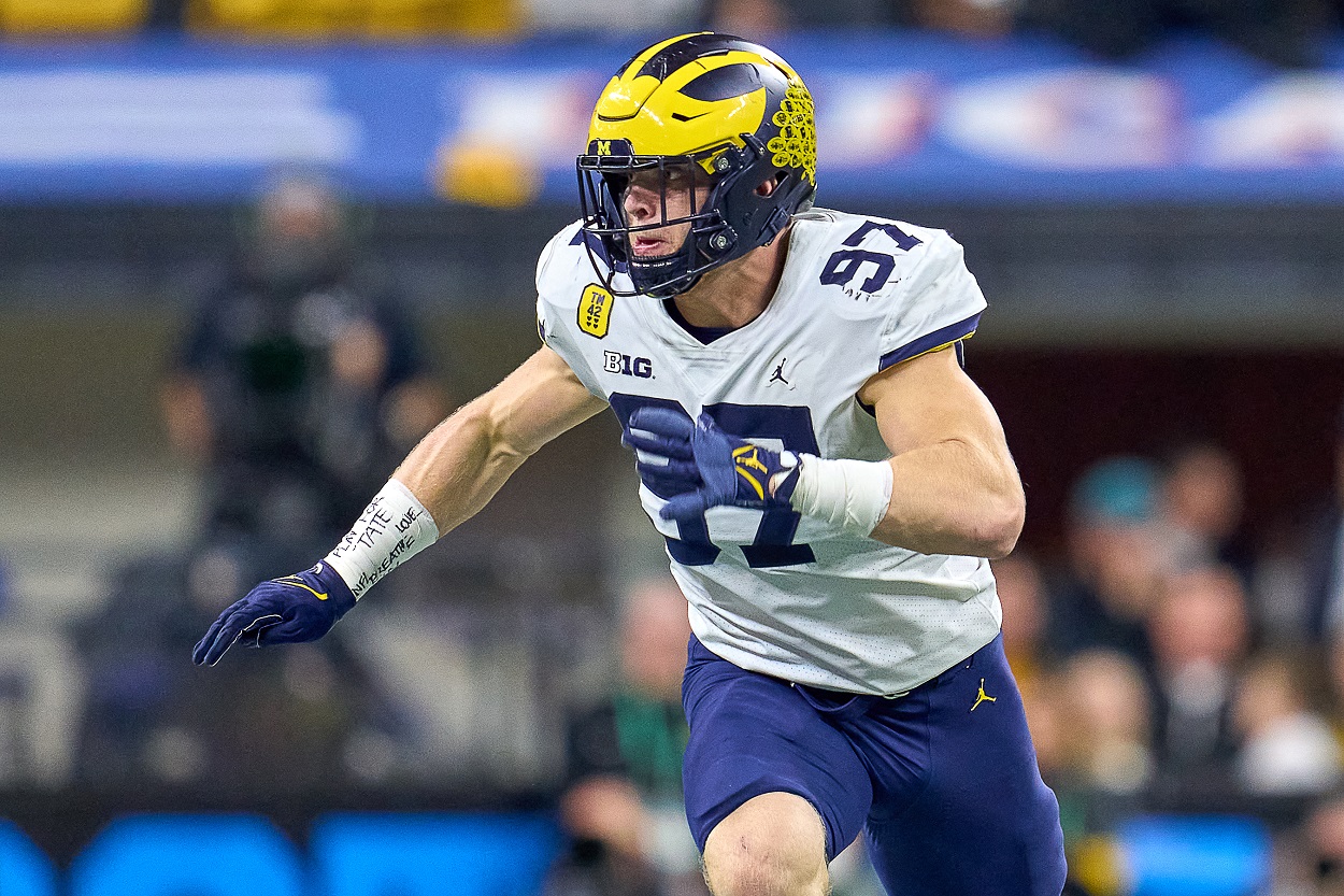 Aidan Hutchinson, Michigan Wolverines, now at the 2022 NFL Combine 