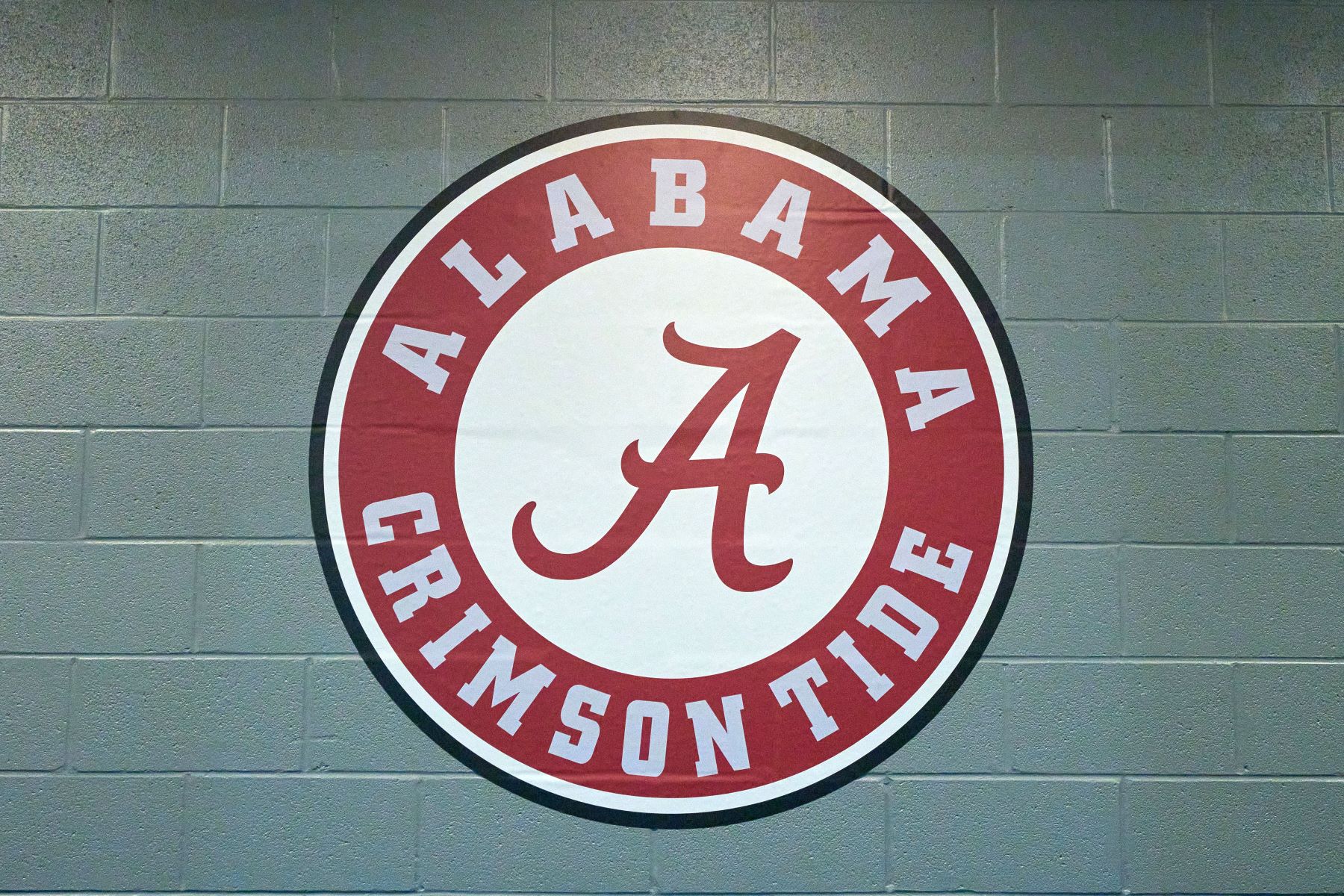 Alabama Crimson Tide logo seen at the AT&T Stadium during the CFP Semifinal Goodyear Cotton Bowl game