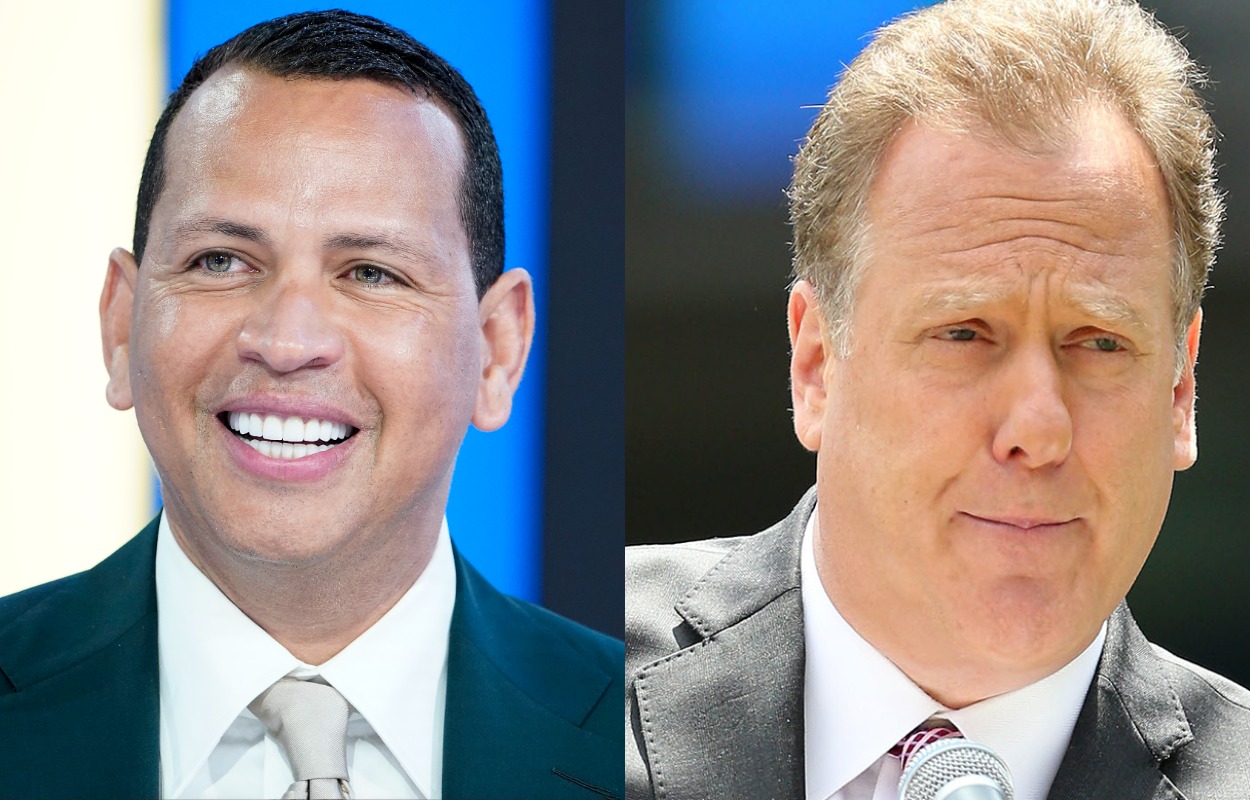 'Sunday Night Baseball With Kay-Rod’ broadcasters Alex Rodriguez (L) and Michael Kay.