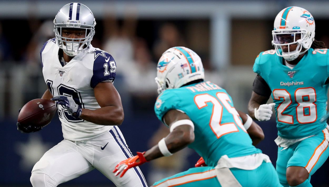Amari Cooper playing against the Dolphins.