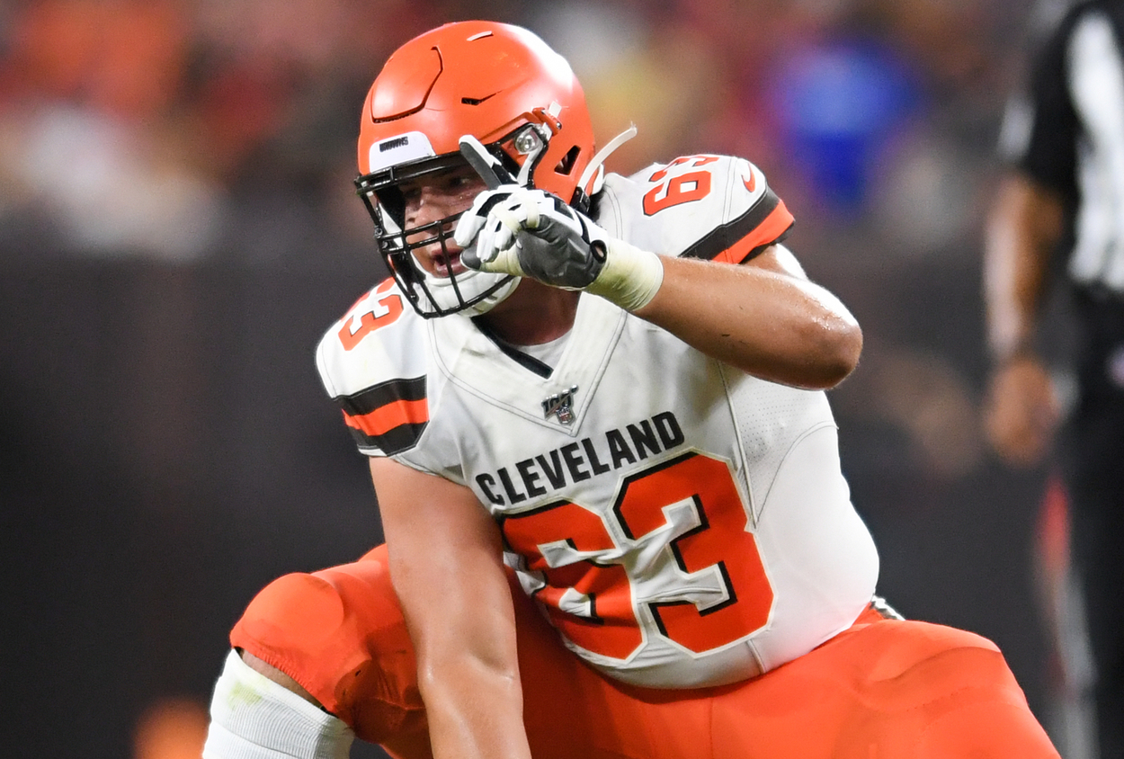 Cleveland Browns offensive lineman Austin Corbett in 2019.