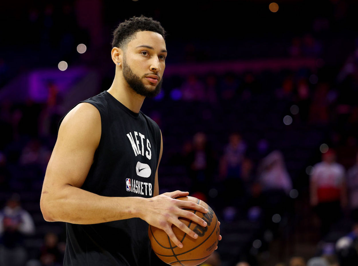 Brooklyn Nets guard Ben Simmons ahead of a game.