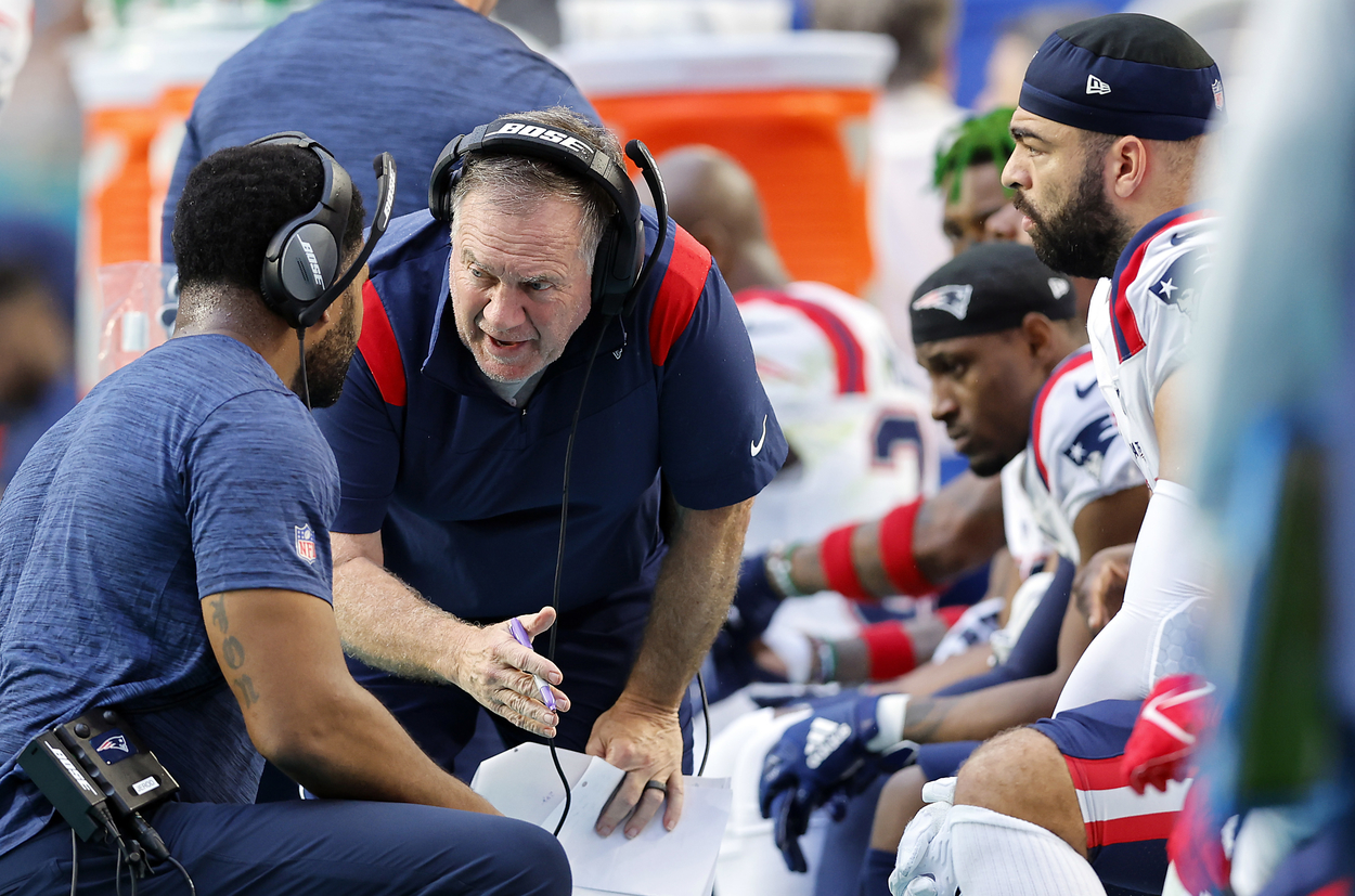 New England Patriots head coach Bill Belichick and his staff in 2022.