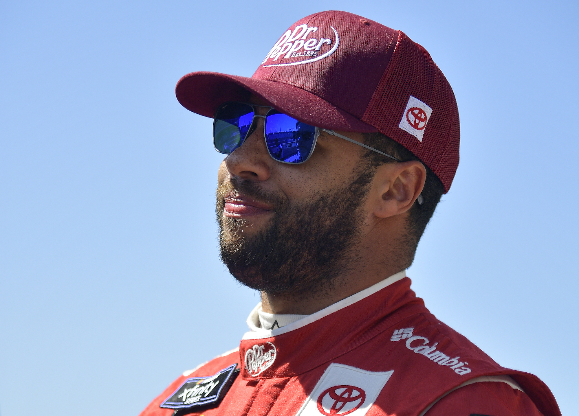 Bubba Wallace waits on grid