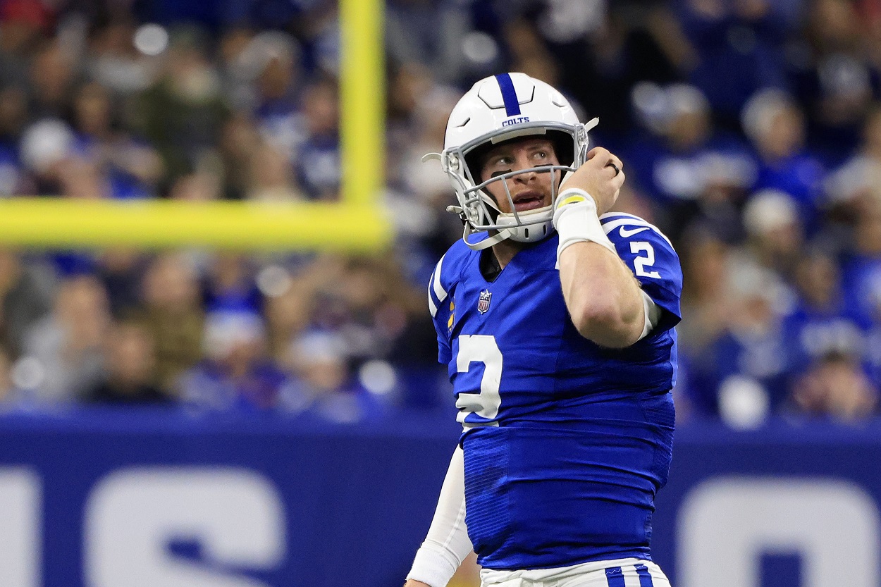 Carson Wentz, no longer with the Indianapolis Colts