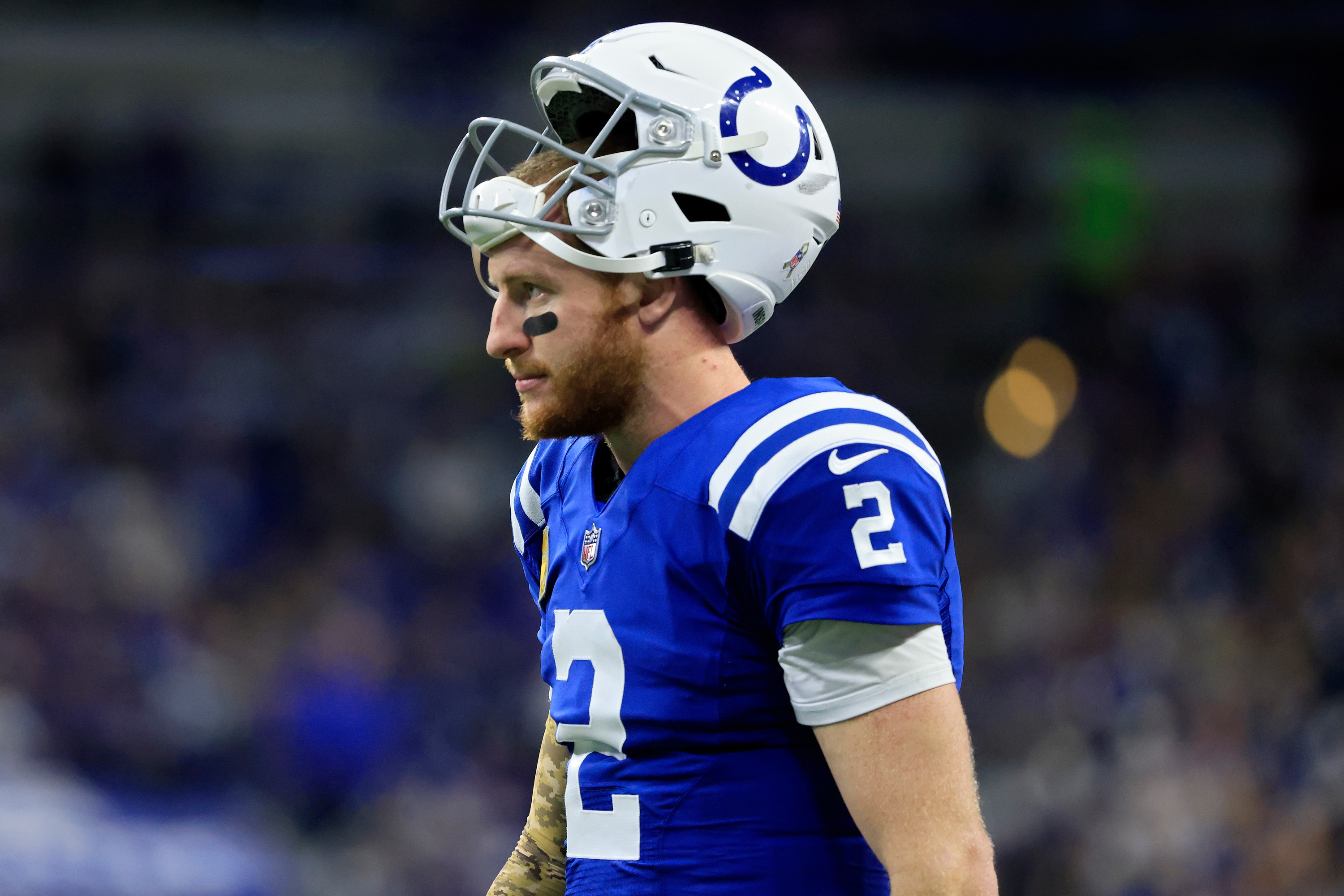 Former Eagles QB Carson Wentz in action for the Colts