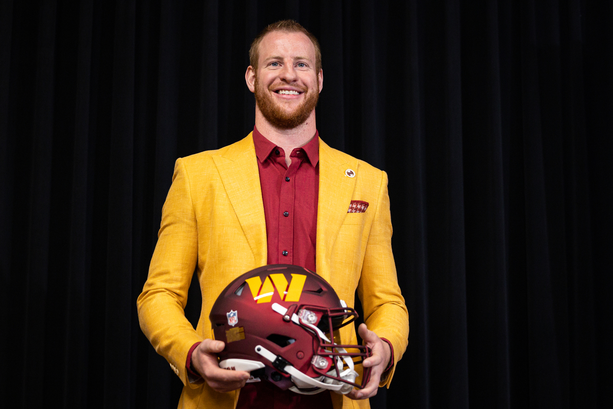 Washington Commanders quarterback Carson Wentz in 2022.