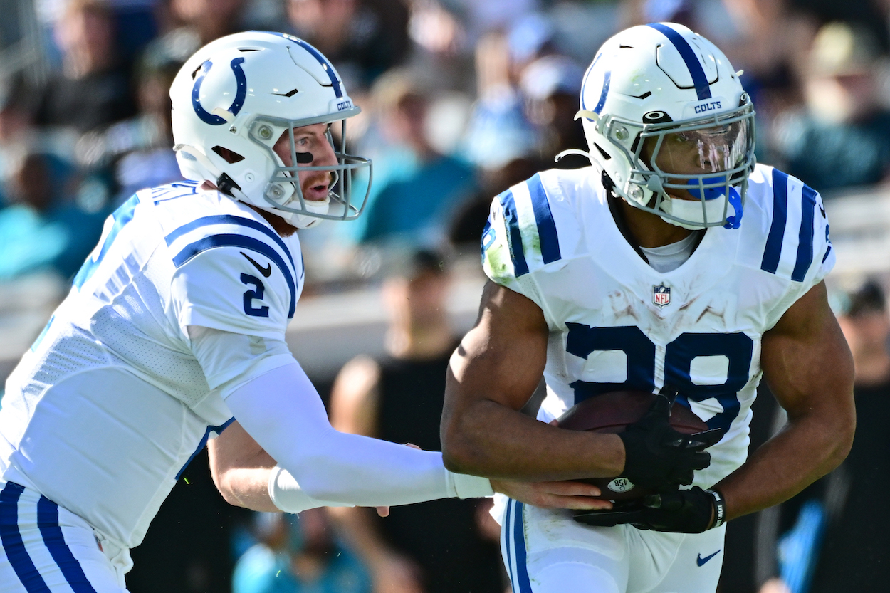 Carson Wentz and Colts RB Jonathan Taylor