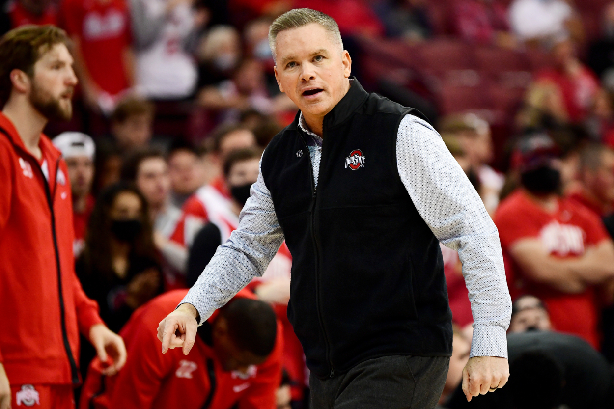 Ohio State men's basketball head coach Chris Holtmann in 2021.