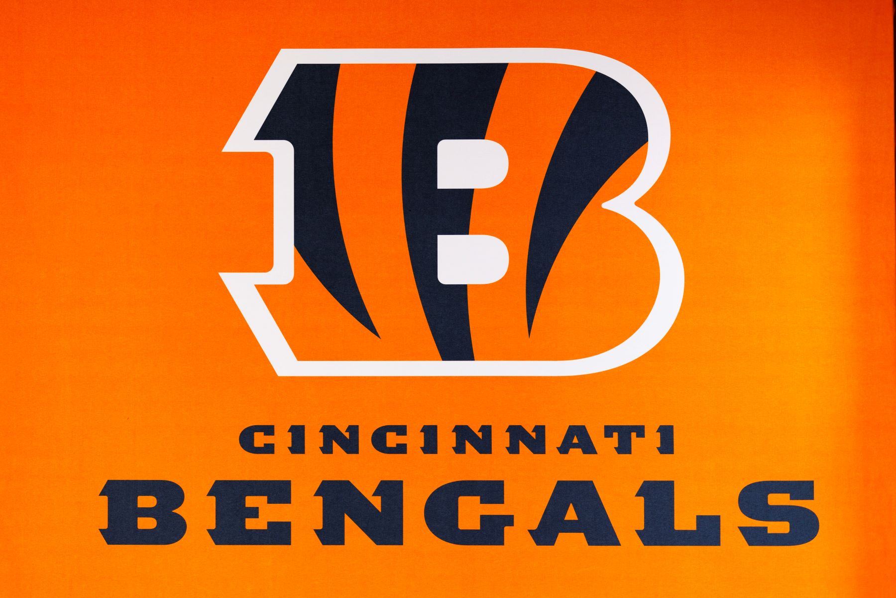 NFL team Cincinnati Bengals logo seen at the Los Angeles Convention Center during the Super Bowl Experience