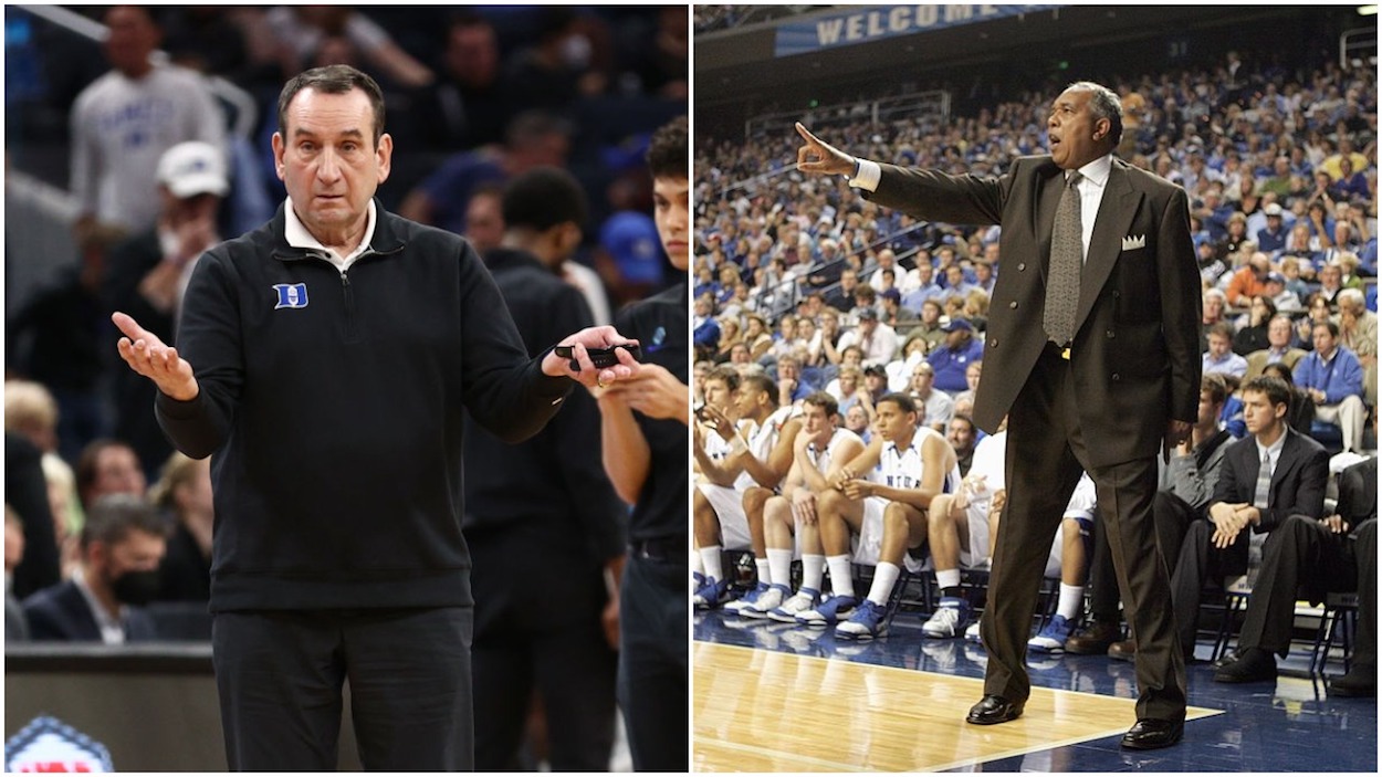 Coach K and Tubby Smith during their respective careers.