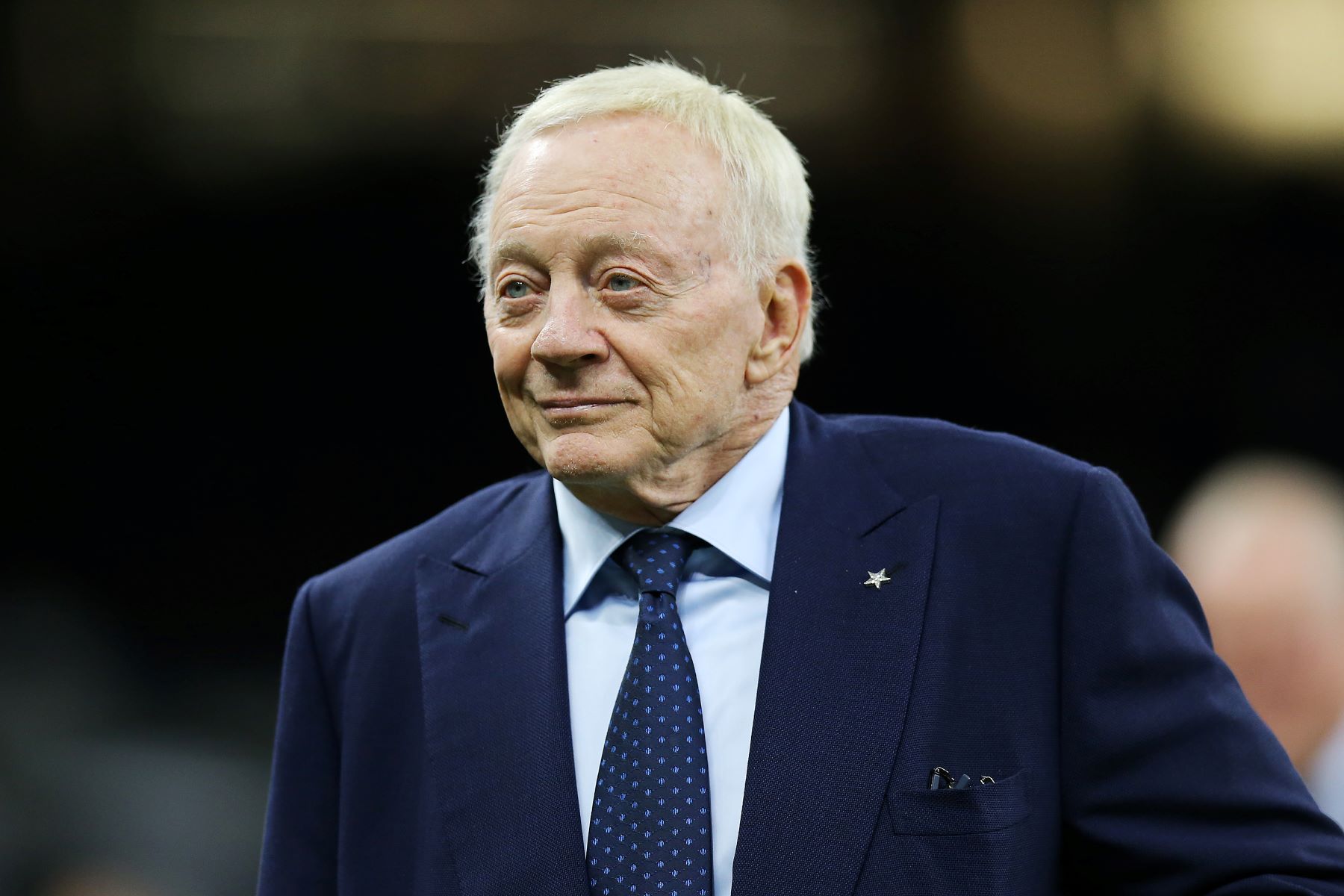 NFL team Dallas Cowboys owner Jerry Jones at a warm up session before a game against the New Orleans Saints