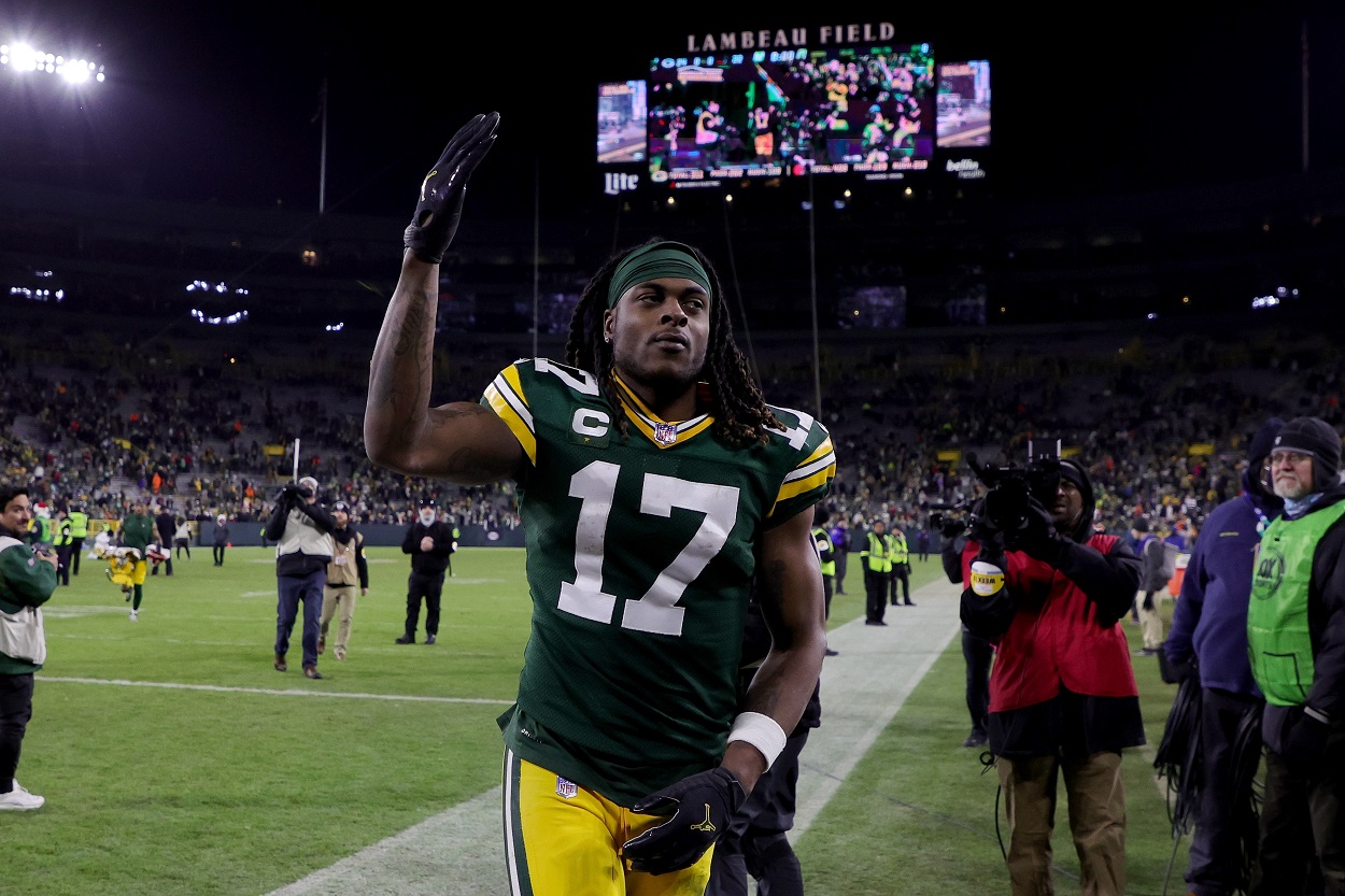 Davante Adams following a Green Bay Packers-Cleveland Browns matchup in December 2021