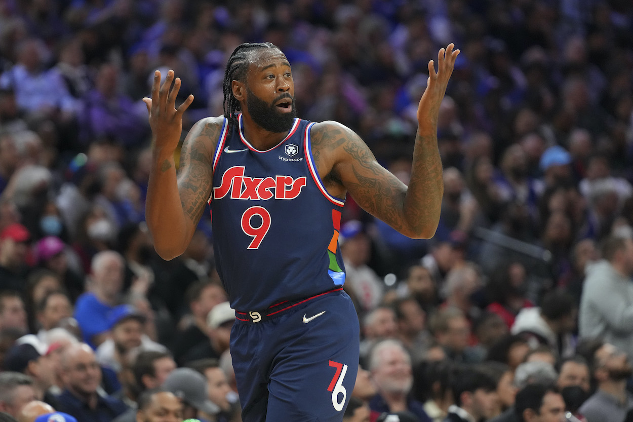 DeAndre Jordan reacts against the Chicago Bulls.