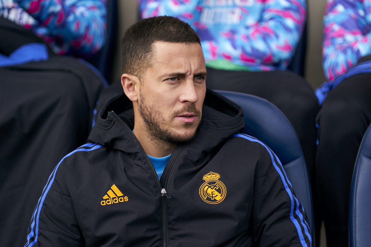 Eden Hazard of Real Madrid CF looks on prior to the LaLiga Santander match between Villarreal CF and Real Madrid. He also missed El Clasico vs. Barcelona.