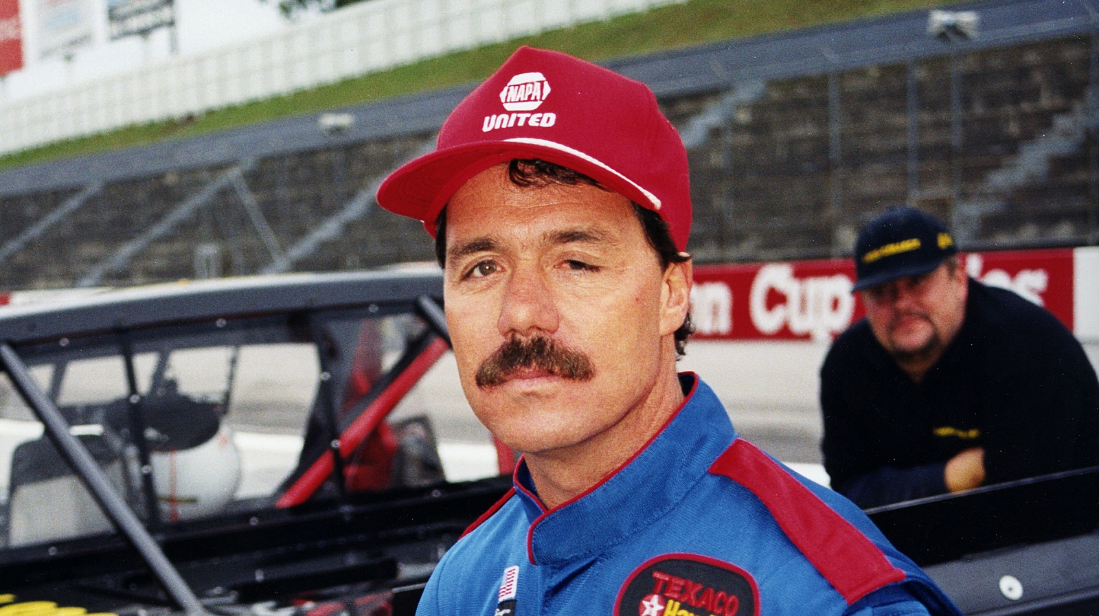 Ernie Irvan made his comeback from a near-fatal 1994 NASCAR Cup practice crash by entering three races in the truck series the following year in his own NAPA-sponsored Ford F-150. | ISC Images & Archives via Getty Images