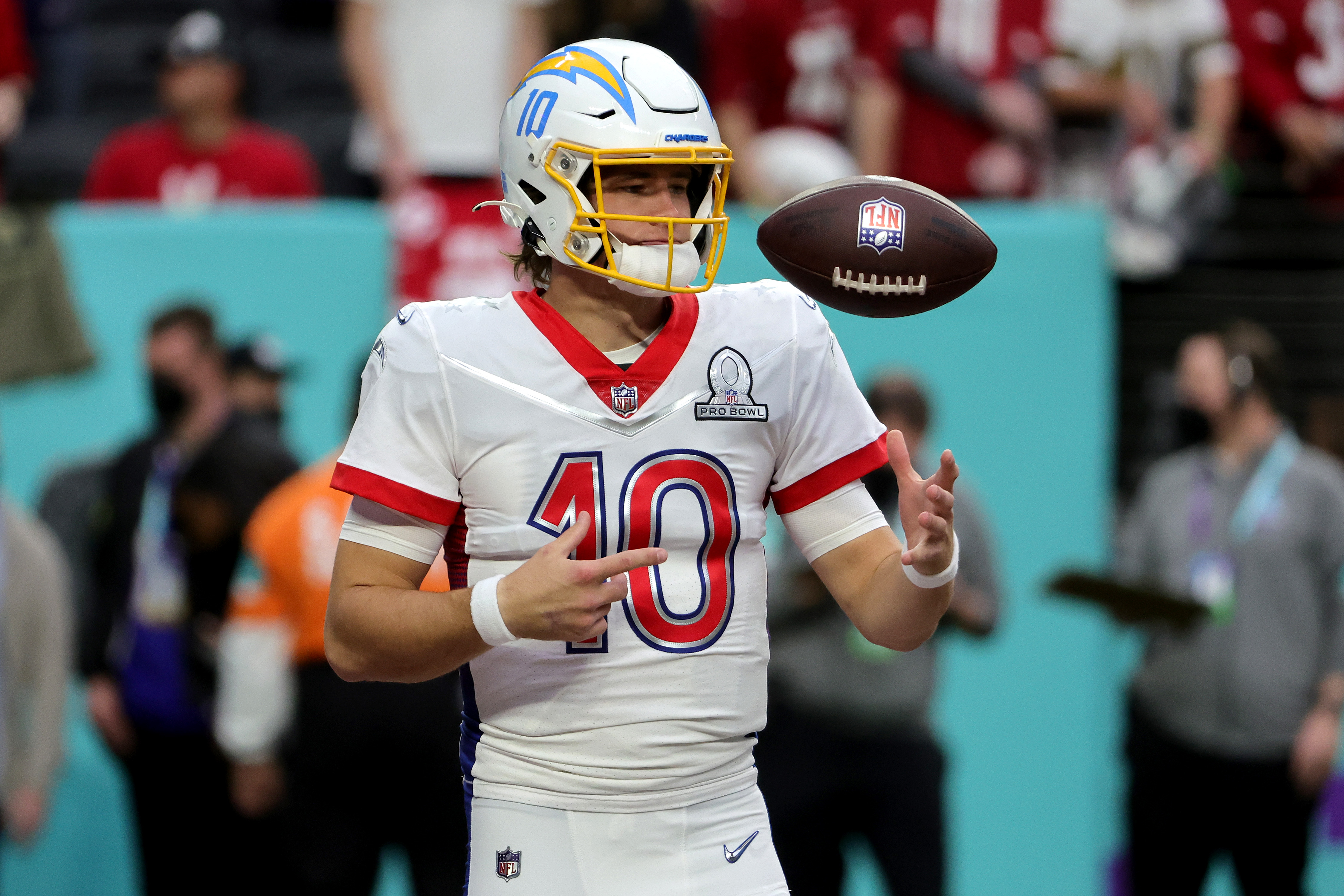 Chargers QB Justi Herbert at the Pro Bowl.