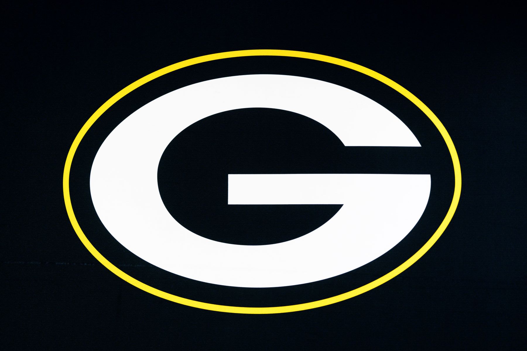 NFL team Green Bay Packers logo seen at the Los Angeles Convention Center during the Super Bowl Experience