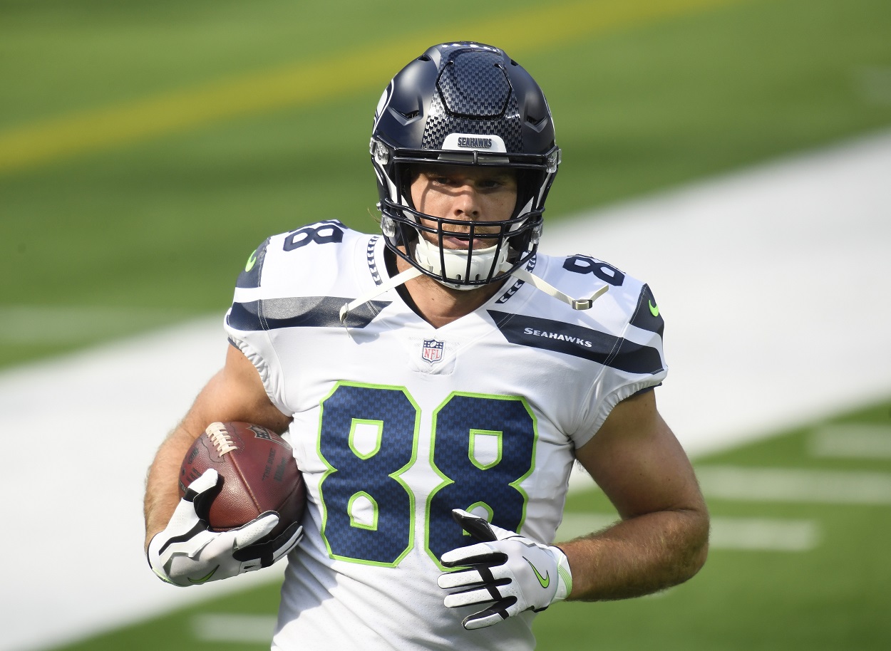 Greg Olsen, former teammate of Russell Wilson in Seattle