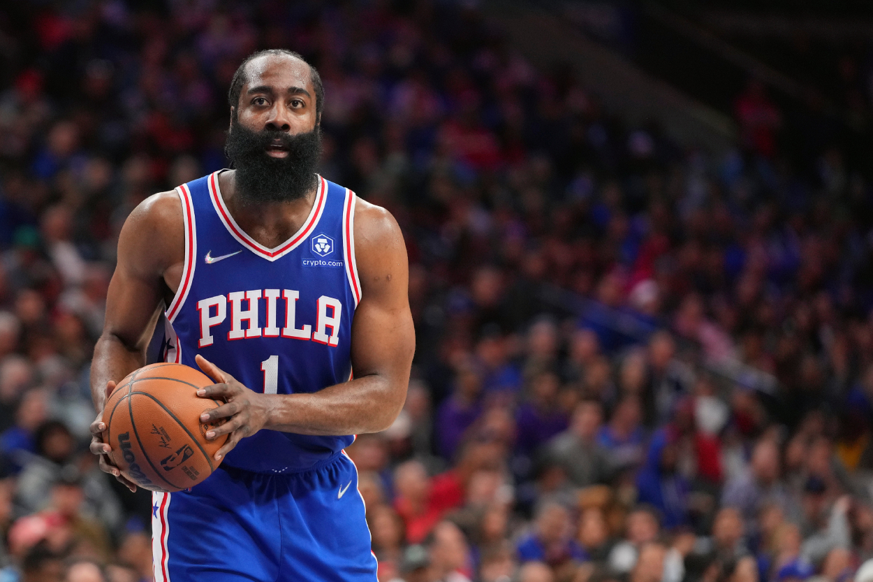 Philadelphia 76ers superstar James Harden in 2022.