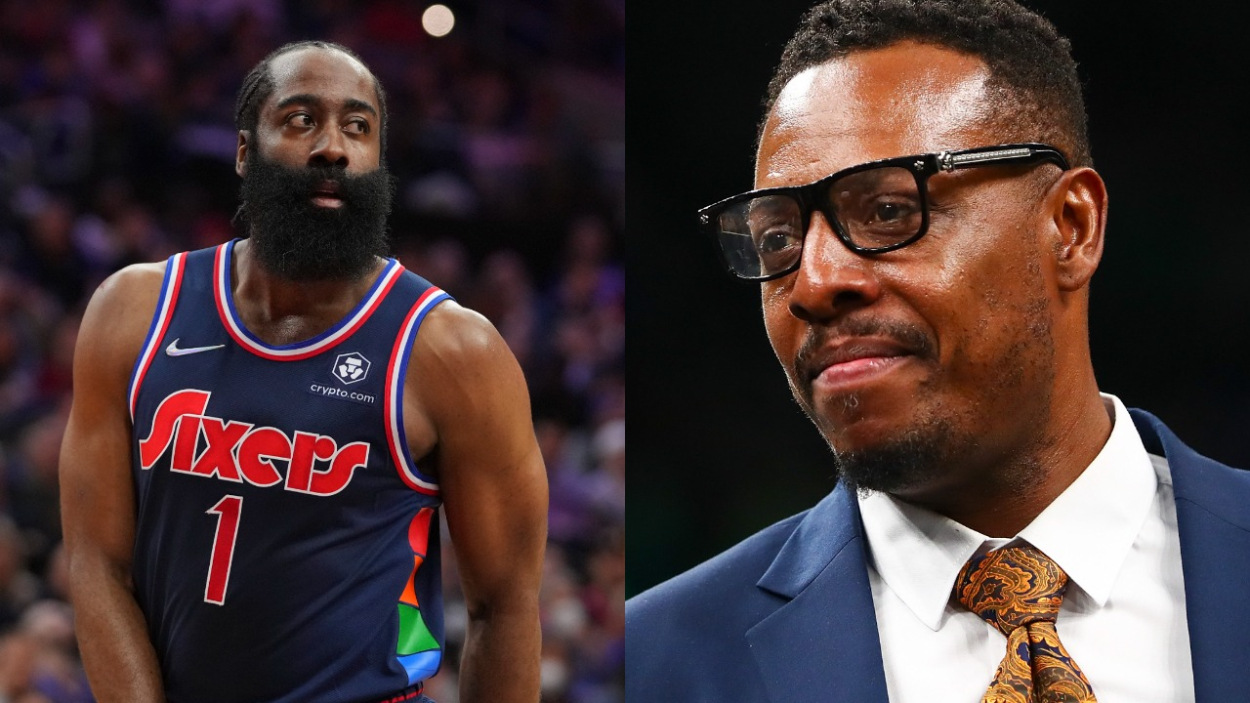 Philadelphia 76ers star James Harden and NBA legend Paul Pierce.