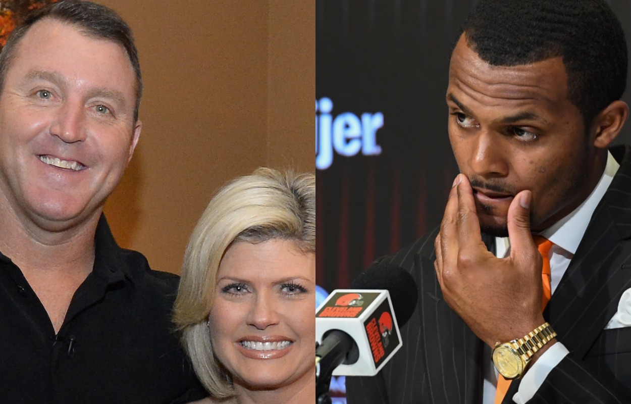 Baseball legend Jim Thome and his wife, Andrea, and Cleveland Browns quarterback Deshaun Watson.