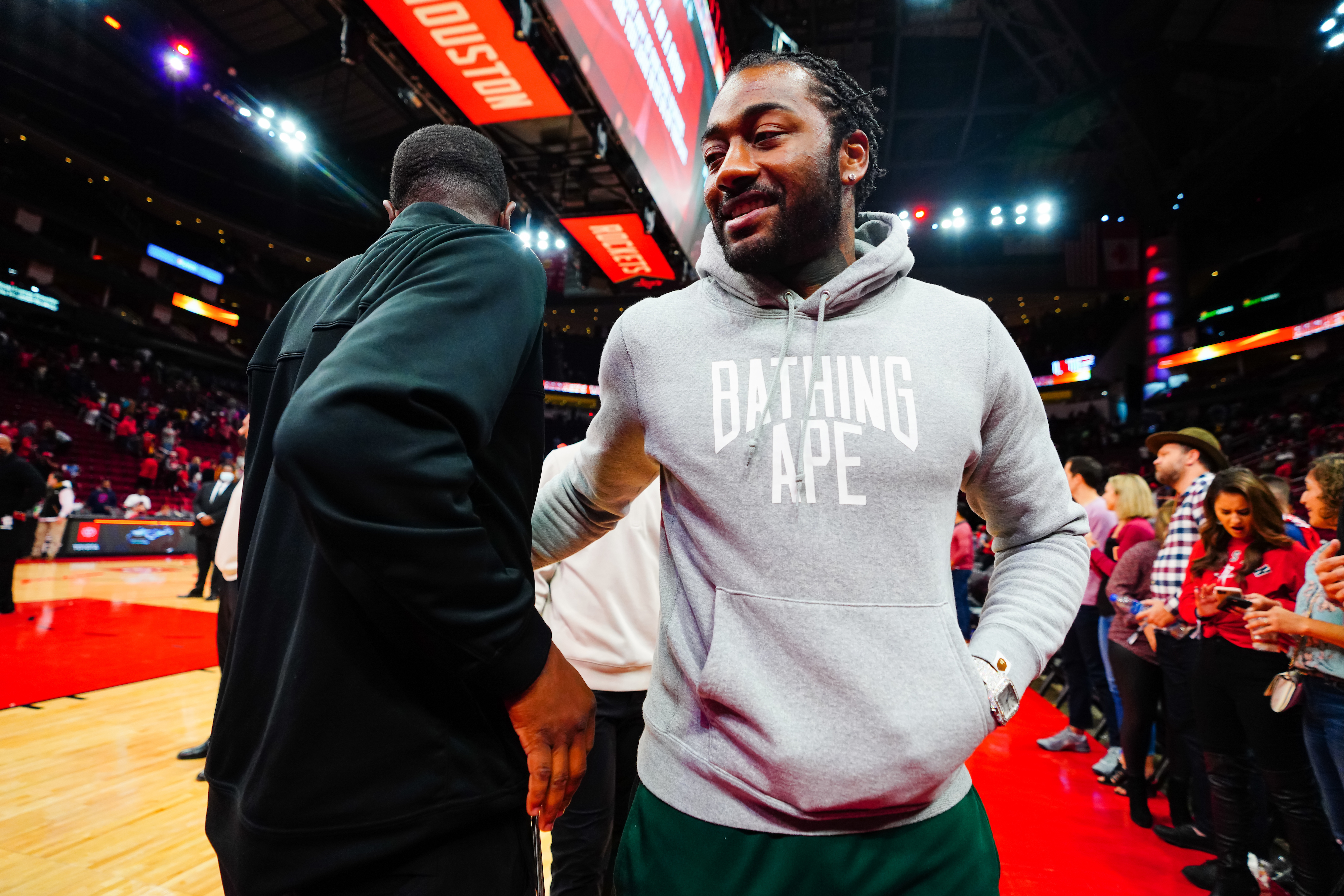 Houston Rockets guard John Wall on the sidelines during an NBA game in December 2021