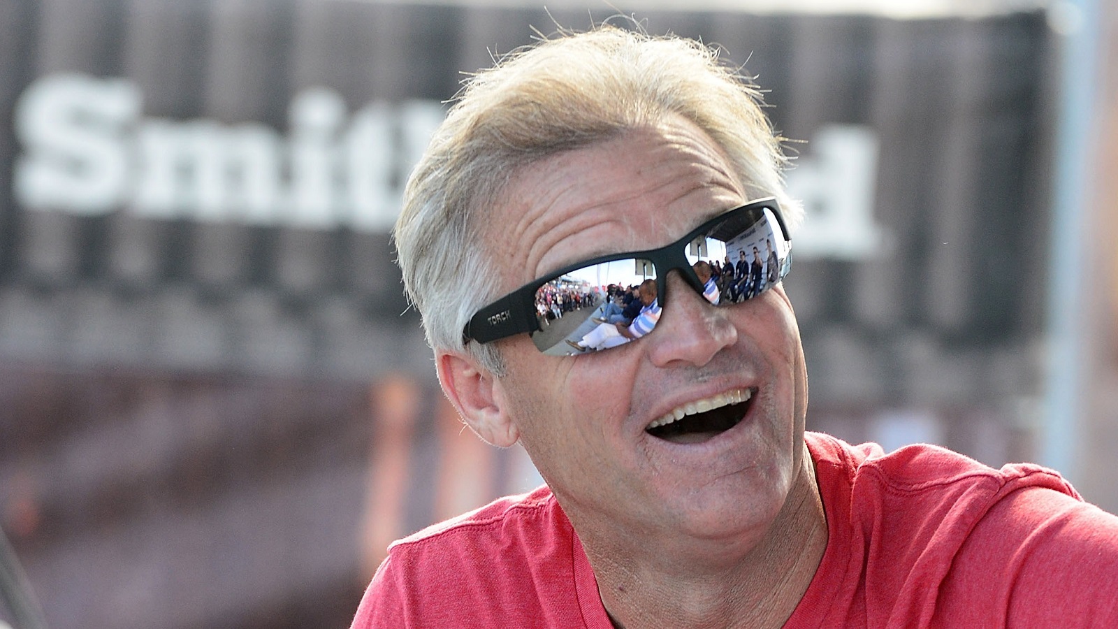 Kenny Wallace on stage at the SiriusXM NASCAR Radio at the Daytona 500 on Feb. 15, 2018, in Daytona Beach, Florida.