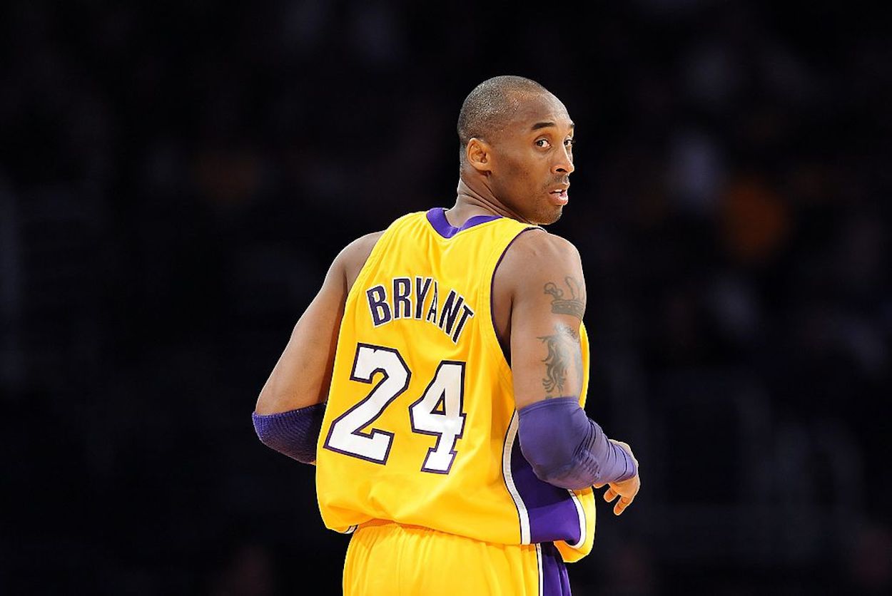 Kobe Bryant runs down the court during his time with the LA Lakers.