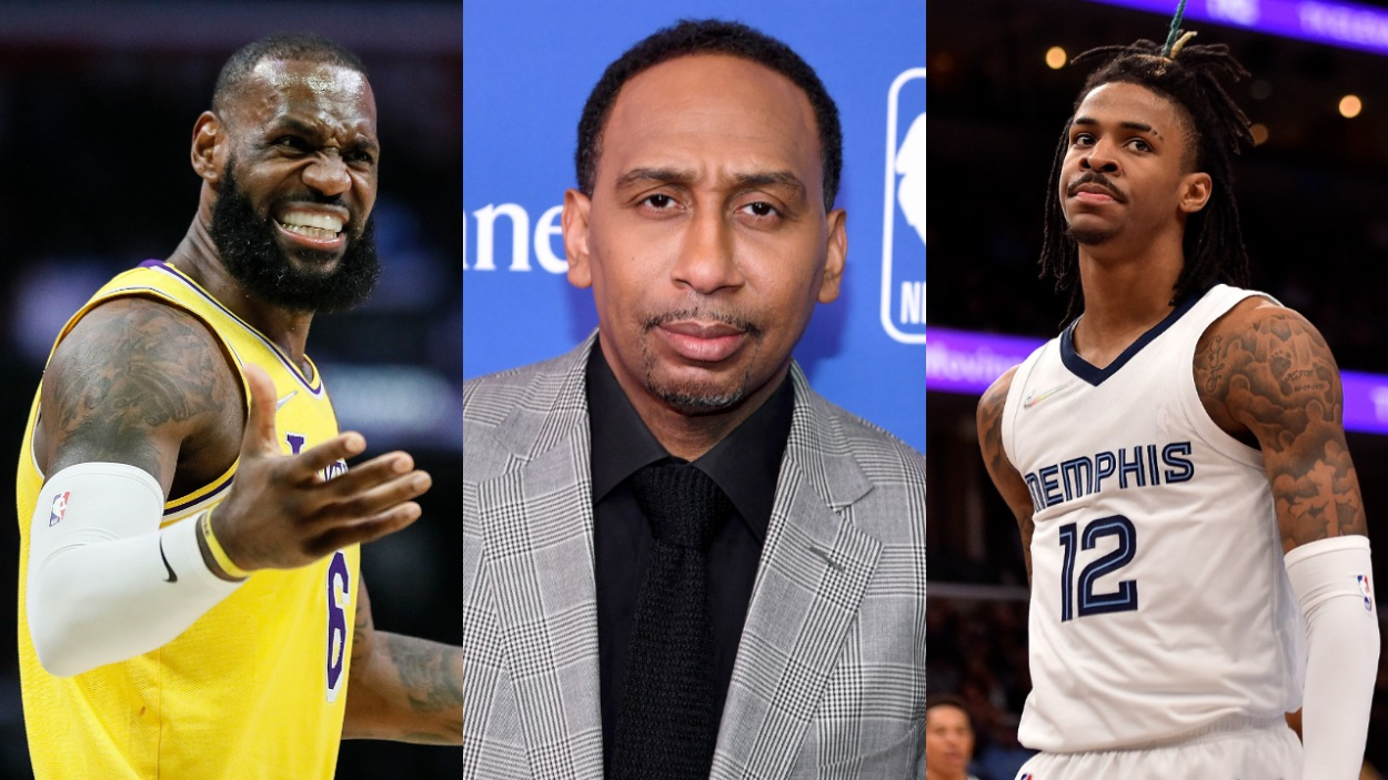 Lakers superstar LeBron James, ESPN commentator Stephen A. Smith, and Grizzlies guard Ja Morant.