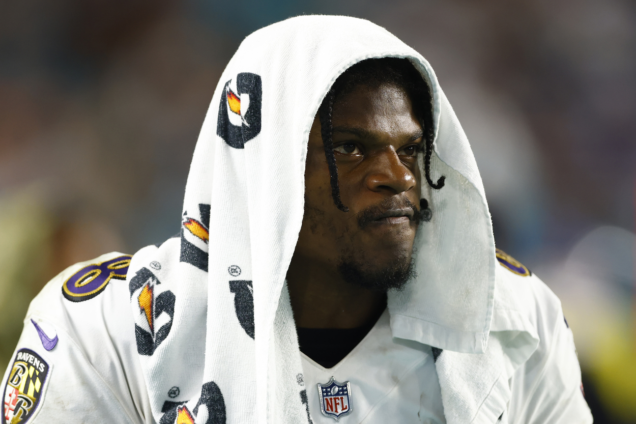 Baltimore Ravens quarterback Lamar Jackson in 2021.