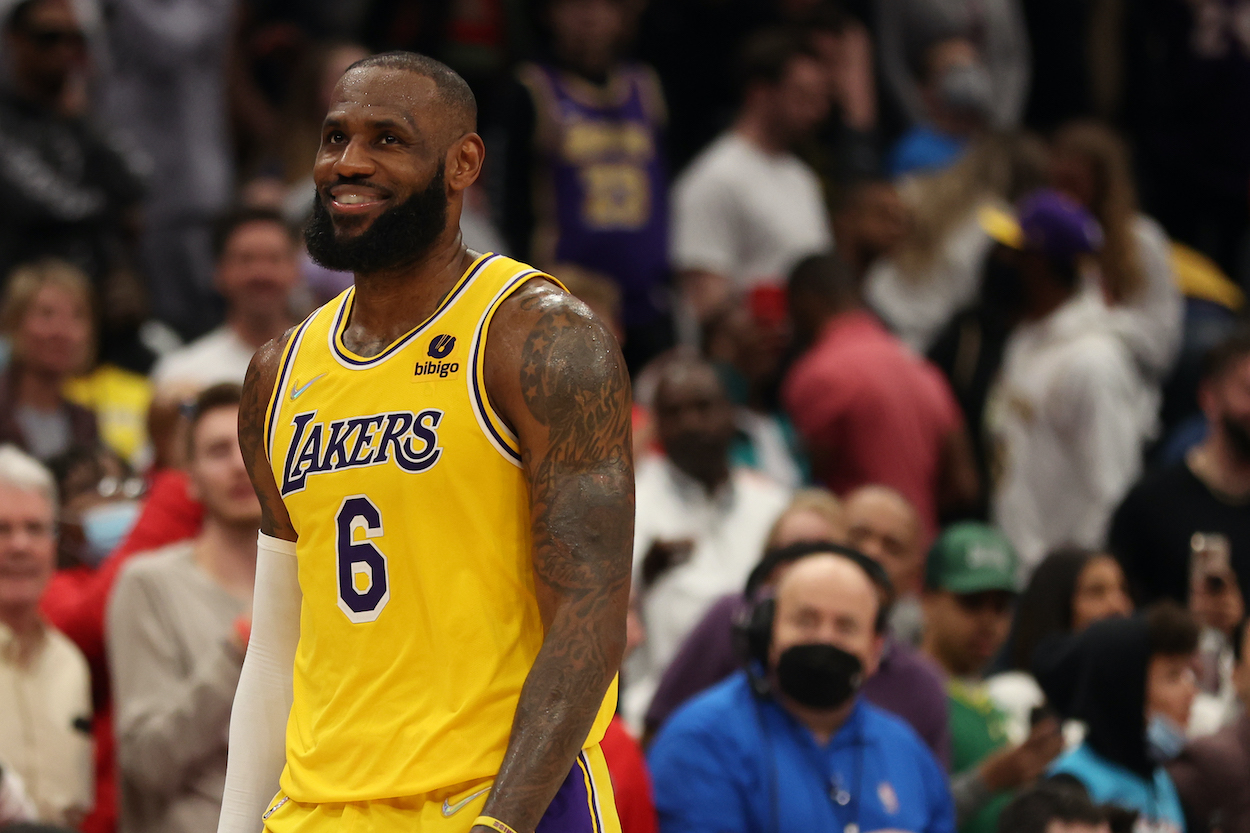 LeBron James looks on against the Wizards.