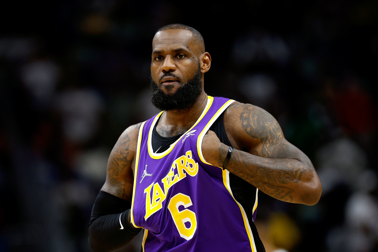 Los Angeles Lakers superstar LeBron James during a game in 2022.